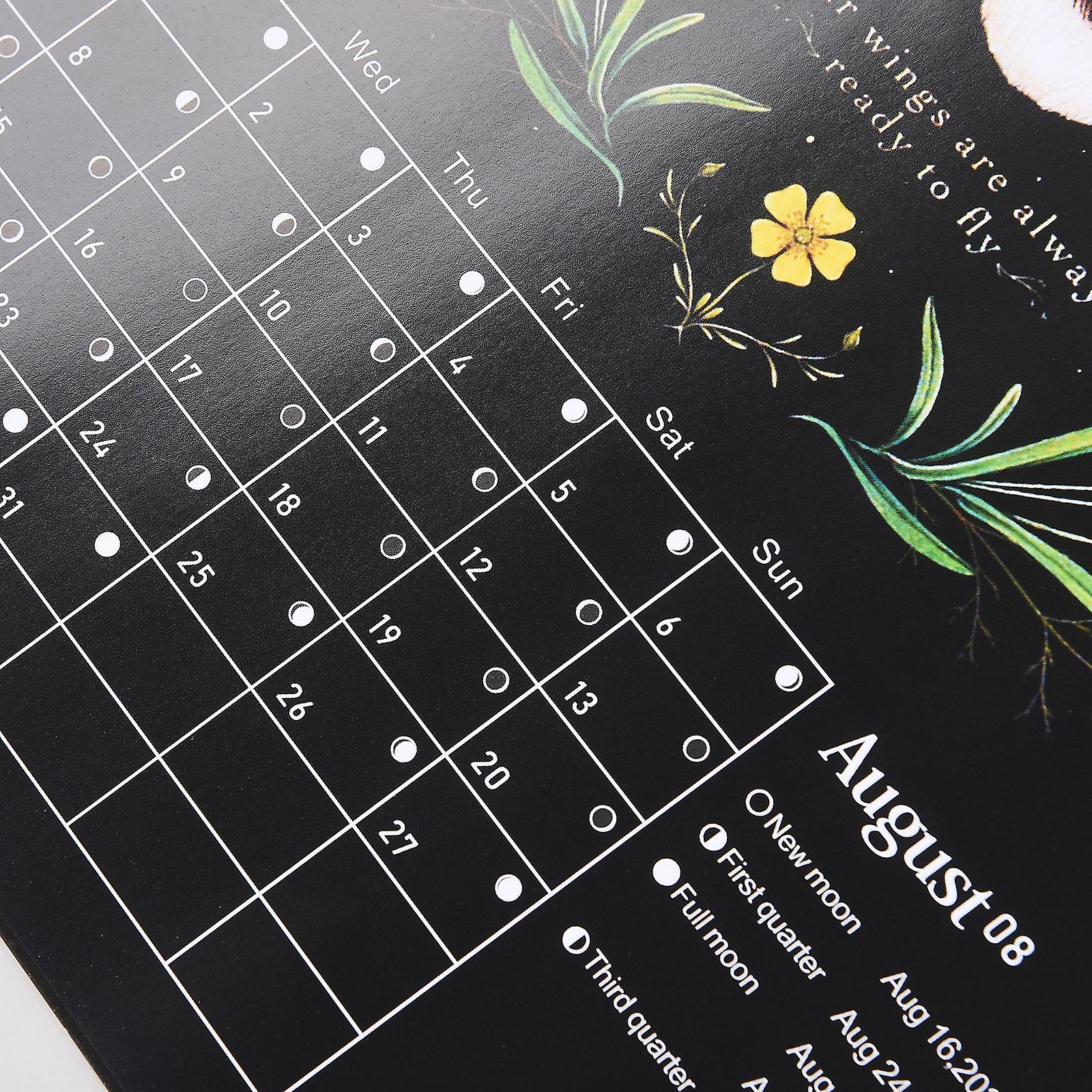 Dark Forest Lunar Calendar 2023 Wall Calendar Art Monthly Moon Calendar