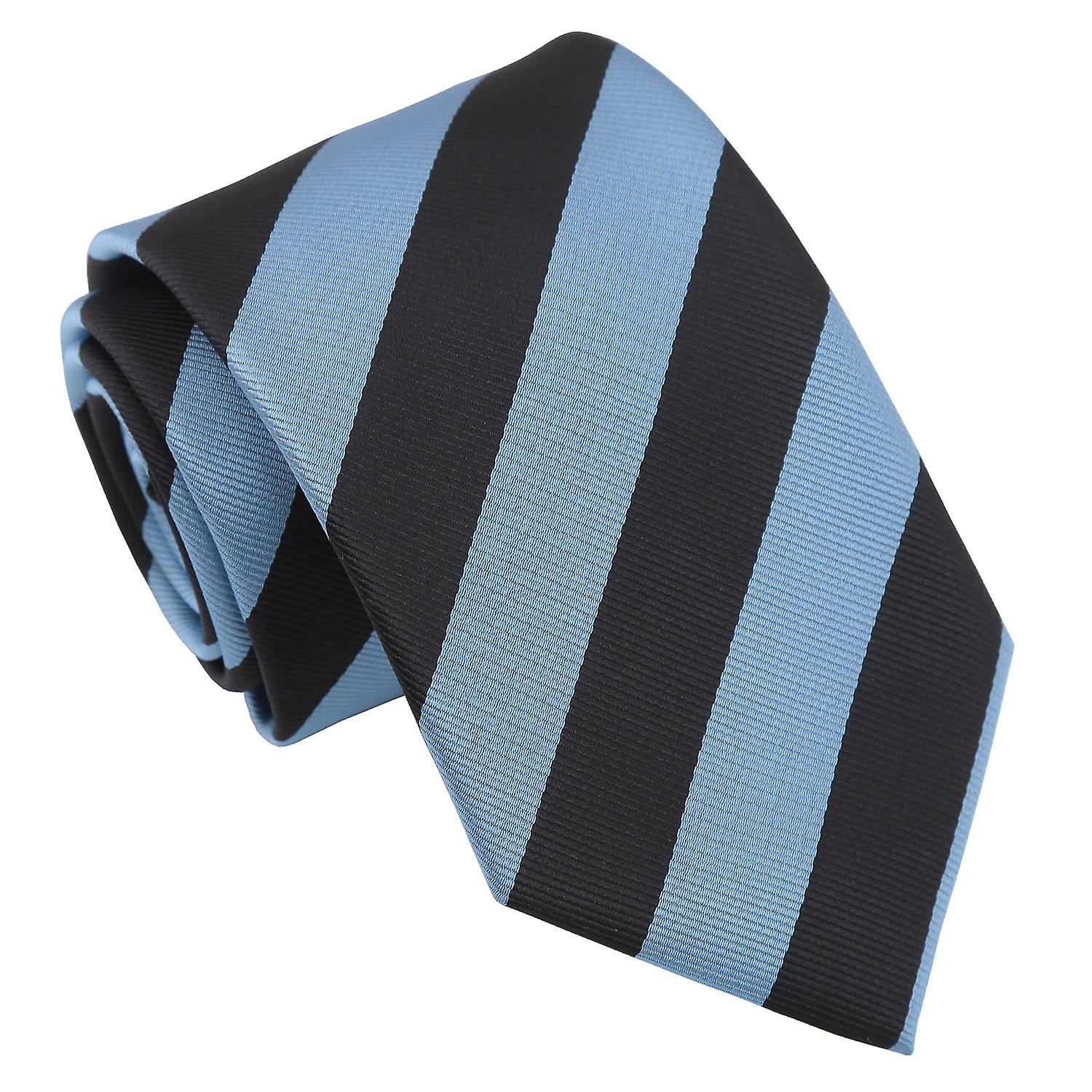 Gravata de listras clássicas azul e preta do bebê