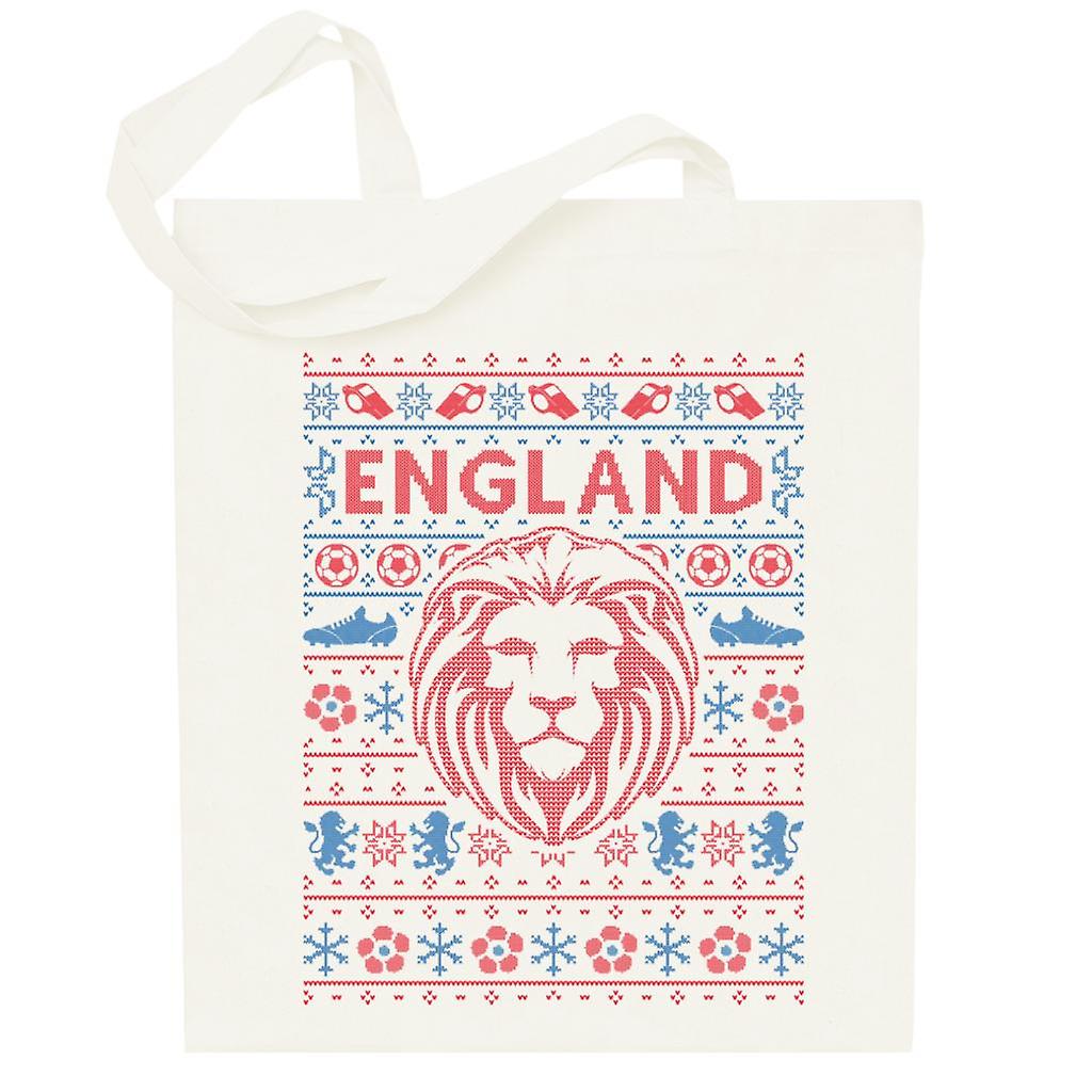England Christmas Red Knit Totebag