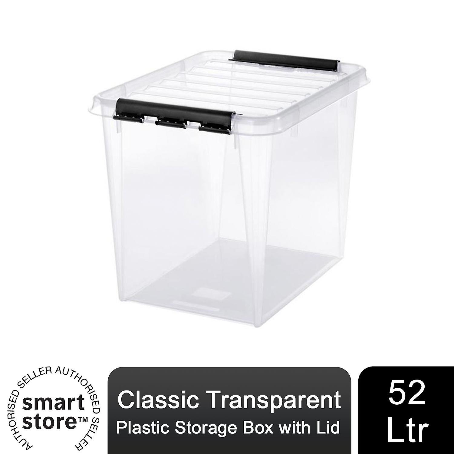 Smartstore 50 Classic Transparent Plastick Storage Box with Lid, 52 litre