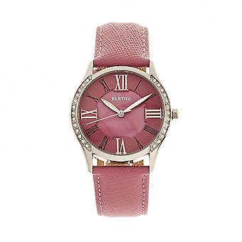 Bertha Sadie Mother-of-Pearl læder-Band ur - Pink