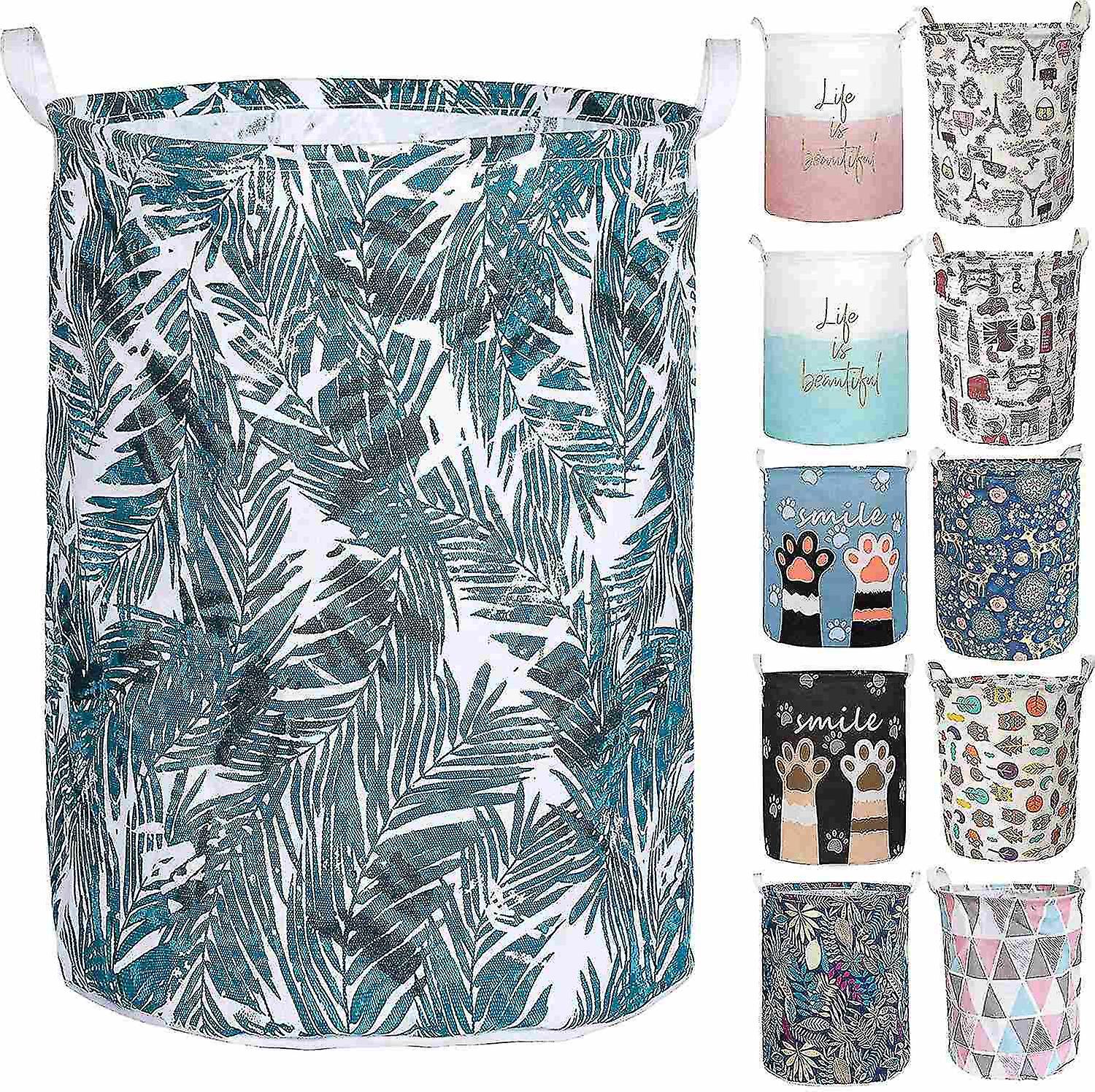 19.7in Waterproof Foldable Laundry Hamper Dirty Clothes Laundry Basket Linen Bin Storage Organizer F