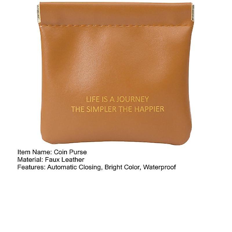 Lipstick Bag Automatic Closing Water Resistant Solid Color Dustproof Elastic Sheet Faux Leather Mini