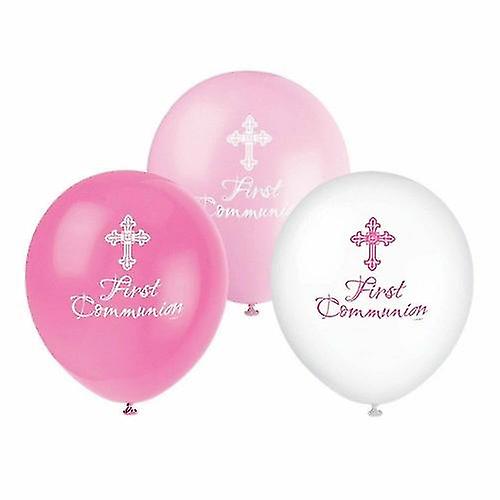 Unique Party Latex Radiant Cross First Holy Communion Balloons (Pack of 8)