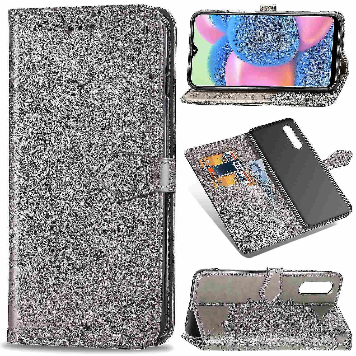 Compatible With Samsung Galaxy A50/a50s/a30s Case Leather Wallet Cover Emboss Mandala Magnetic Flip