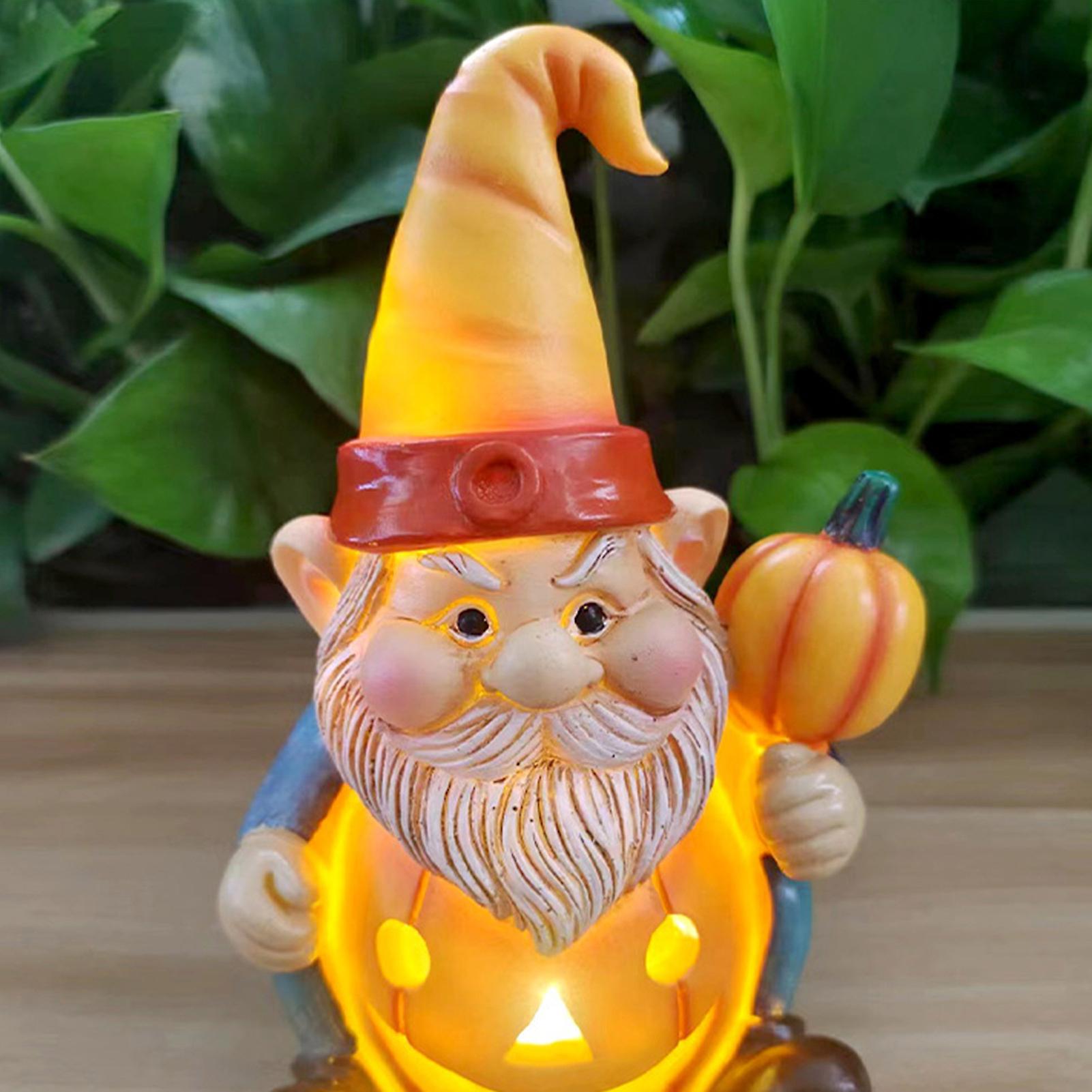 Pumpkin Gnome Garden Figurines Creative Craft Tabletop Statue