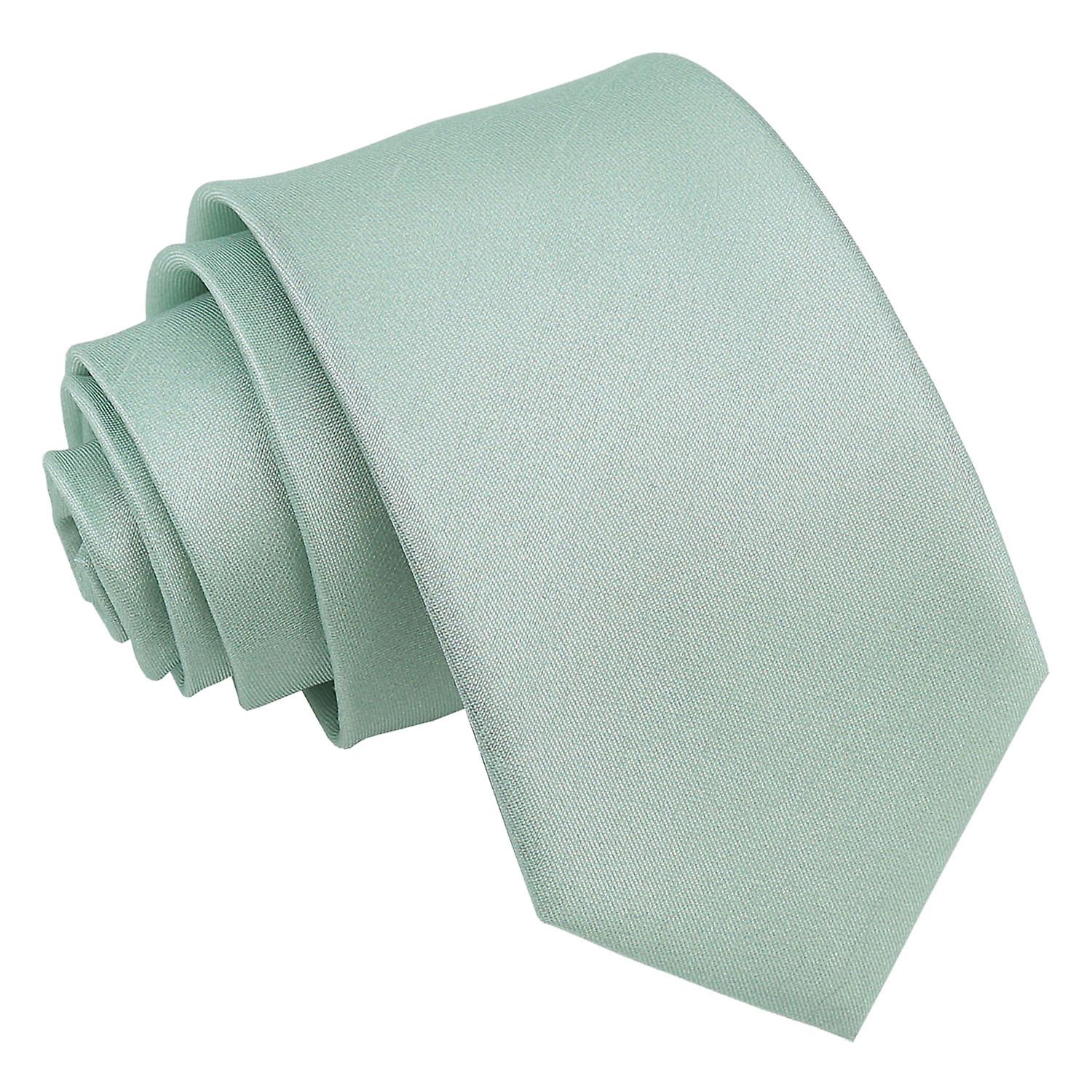 Dusty Green Plain Shantung Slim Tie