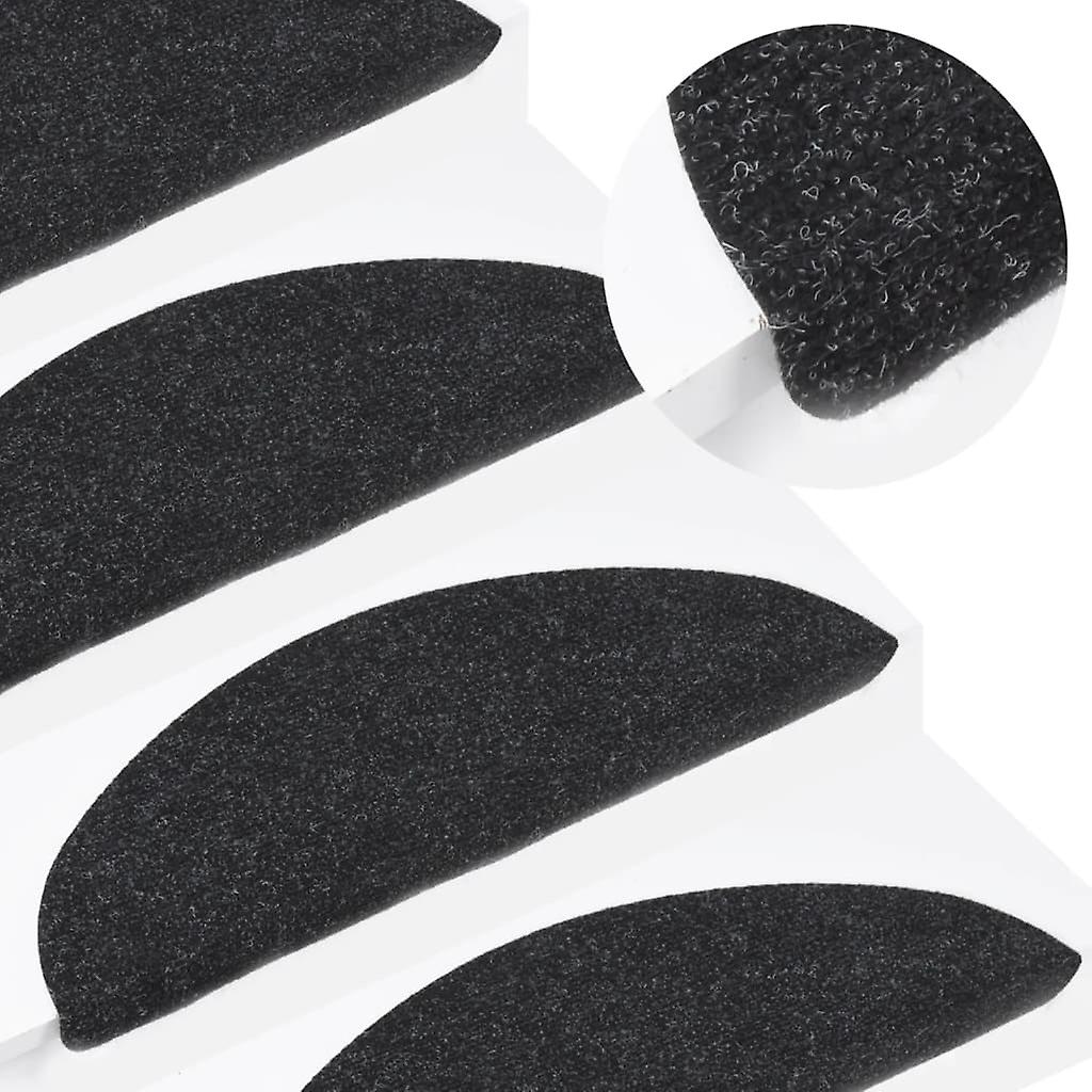 Step mats self-adhesive 10 pcs anthracite 65x22.5x3.5 cm
