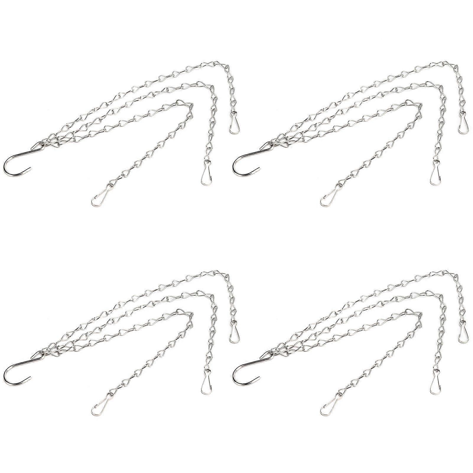 Plant Hangers 4Pcs Hanging Chain with Hooks 304 Stainless Steel Garden Flower Pot Plant Hangers Replacement