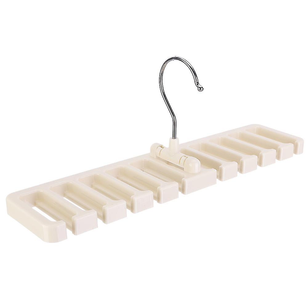Multifunction Rotating Tie Rack Hanger 30.5x7.5x1.5cm Beige