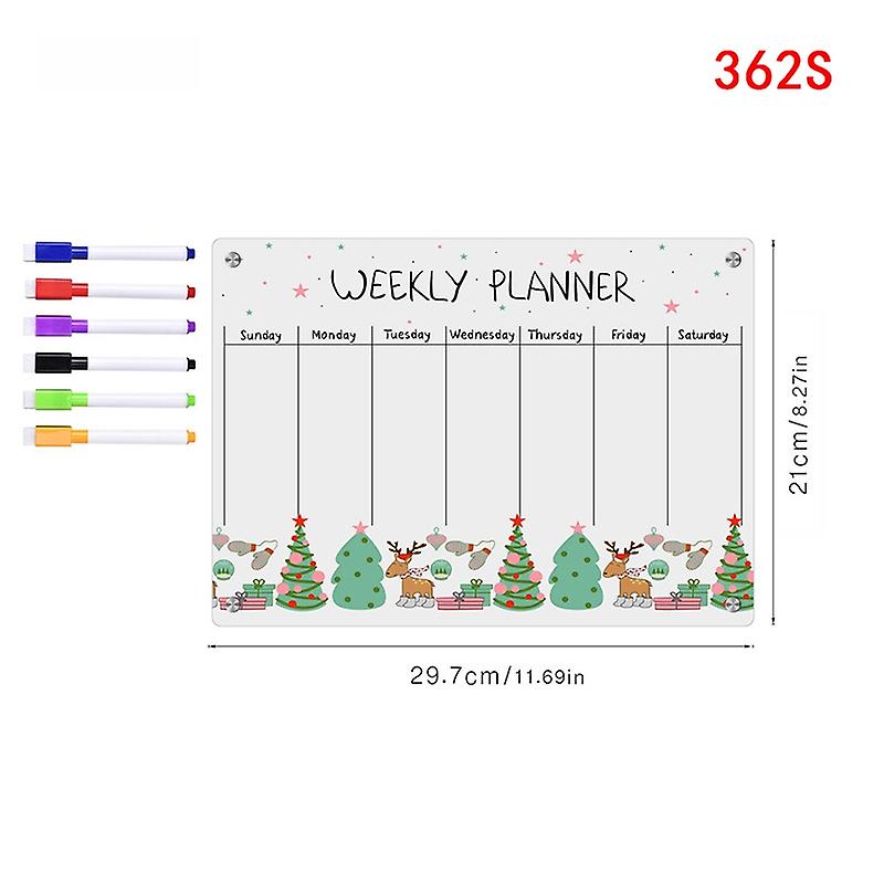 Acrylic Fridge Magnet Sticker Calendar Board Schedule Reusable Message Board