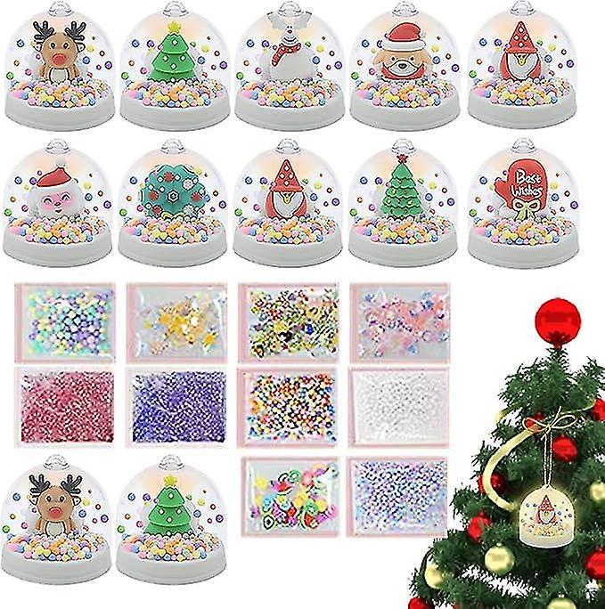 Lighted Christmas Snow Globe Kit | Diy Christmas Snow Globe | Lighted Snowflakes Snow Globe Pendant - Diy