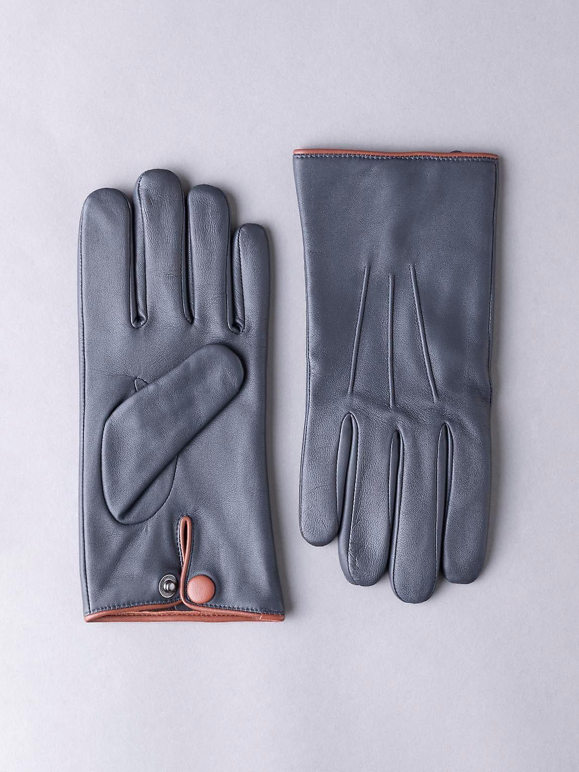 Swinside Leather Gloves in Navy