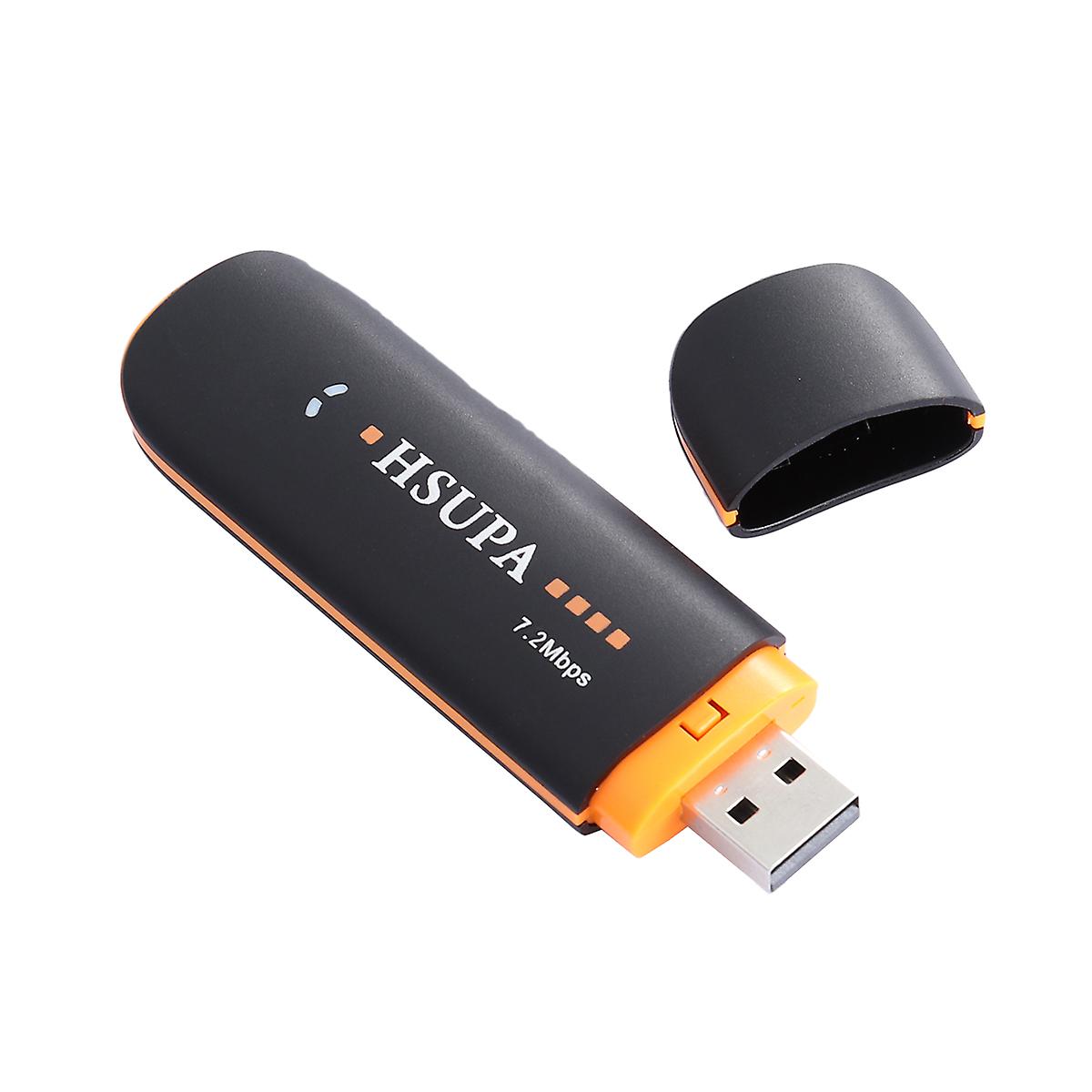Wireless USB2.0 7,2 Mbit/s 2G/3G Netzwerk Lan Stick Modem Dongle TF / SIM-Steckplatz (Schwarz)