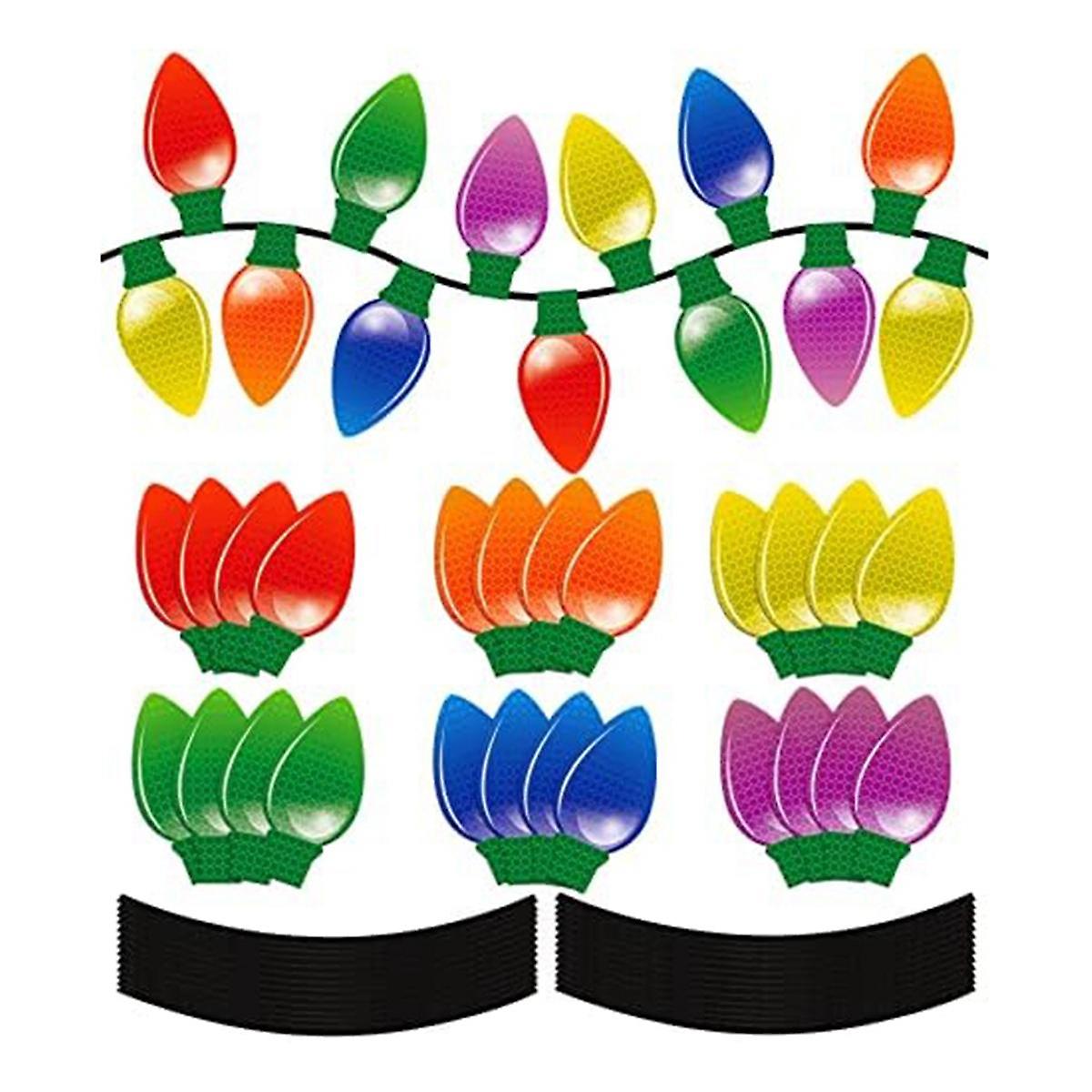 Christmas Car Reflective Light Bulb Magnet Decoration, Garage Mailbox Magnet Decal for Birthday Chr