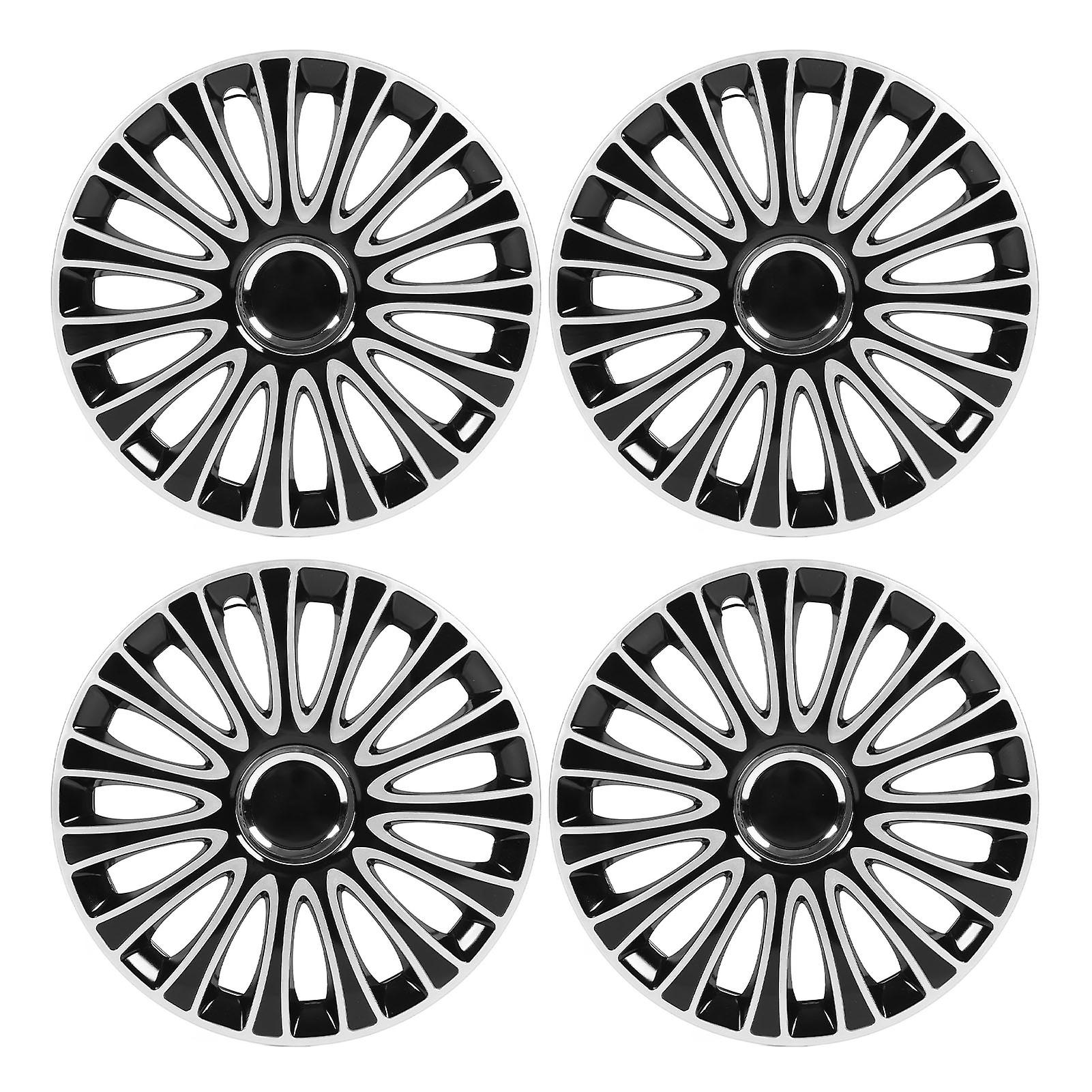 4PCS 14 pouces Enjoliveur De Roue Argent Sportif Protection Universel Fit Protecteur De Jante De Roue Pour La plupart Des Voitures