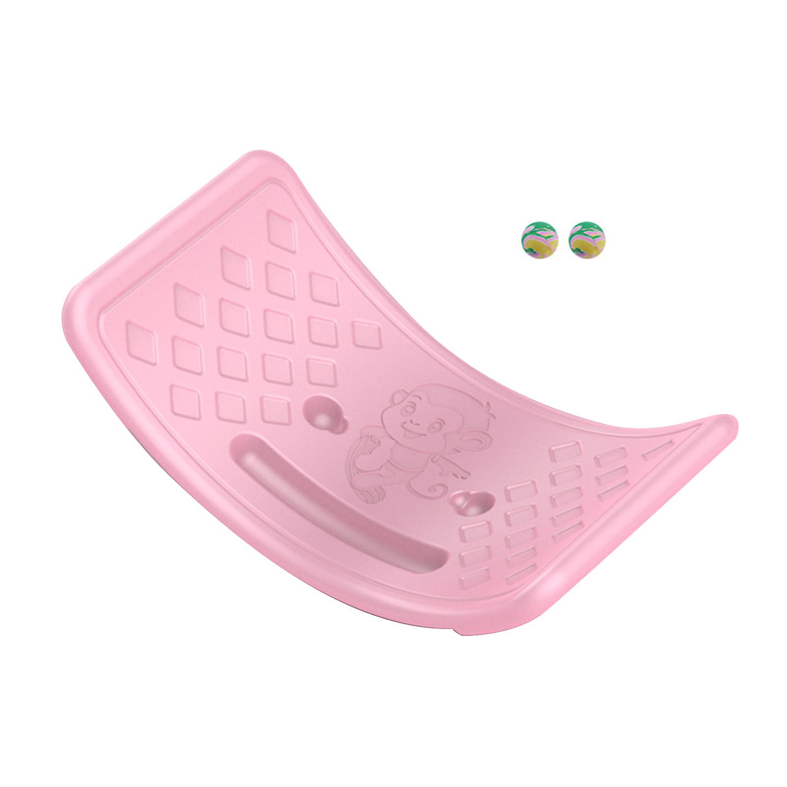nce Seesaw Board Plastic for Kids Toddlers Teens nce Training Board with Elastic Ball Pink