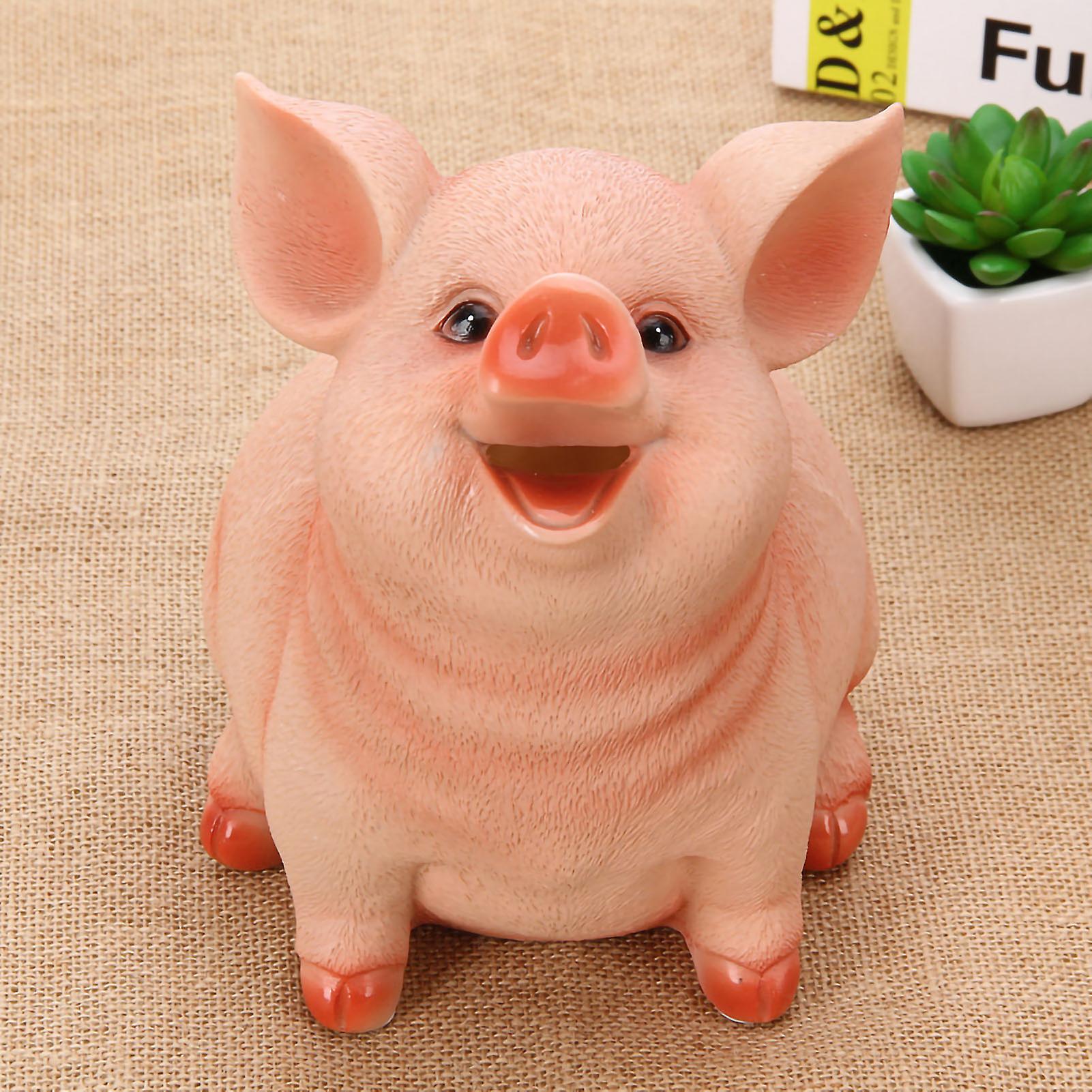 Piggy Bank Cute Pig Appearance Environmentally Friendly Resin Cartoon Piggy Bank Coin Bank Large Pig 21x16x16cm