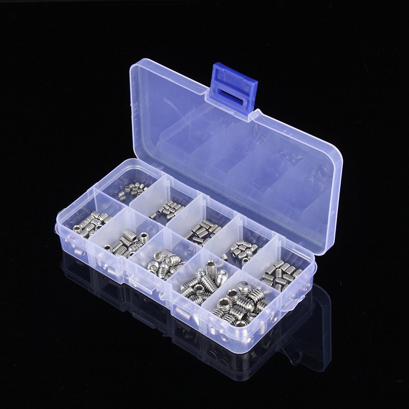 200pcs Multi Size Hex Head Socket Set Screws M3-M8 Stainless Steel
