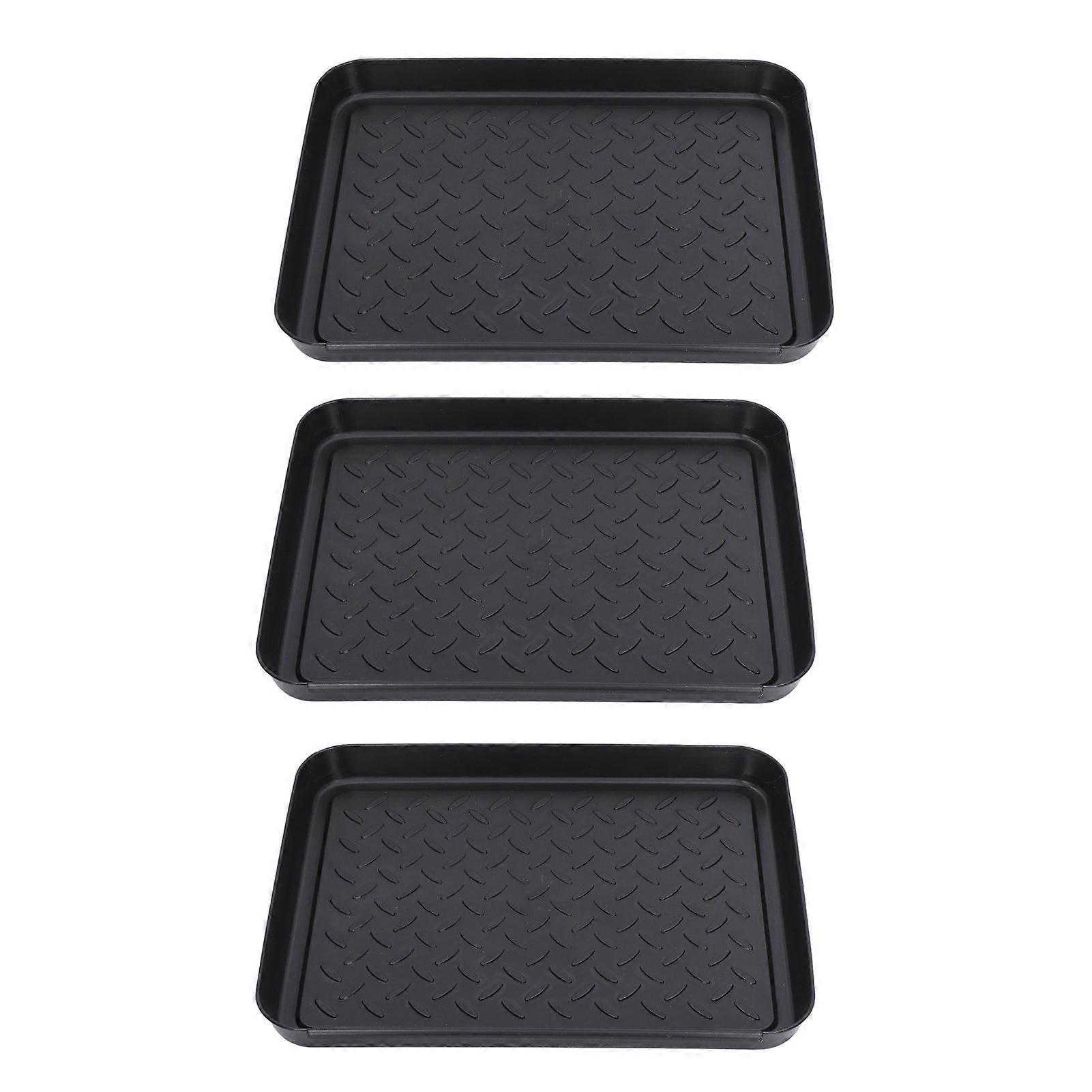 Shoe Mat Tray Durable Plastic Space Saving 3 Interlocking Design Wide Application Stable Boot Tray for Home Office Hotel