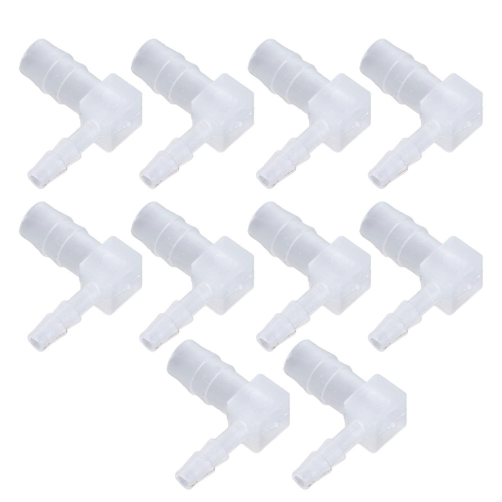 Plastic Pipe Fittings, Barbed Reducer Connectors, L Type, 90 Degree Elbows, 8 x 4 mm, 10 Pcs