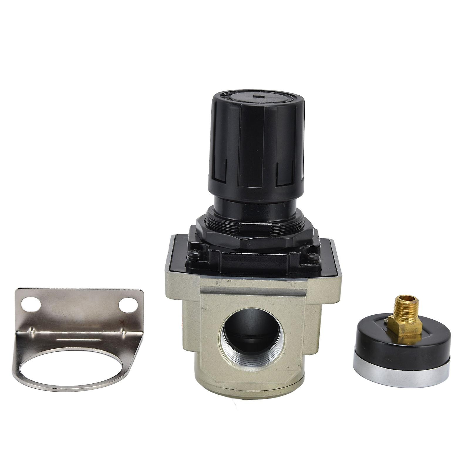 Air Pressure Regulator Relief Valve 0.05‑0.8MPa Controller Aluminium Alloy with Gauge1in