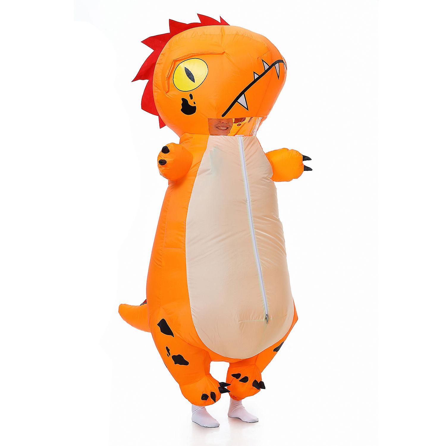 Inflatable Orange Crooked-Headed Dinosaur Costume