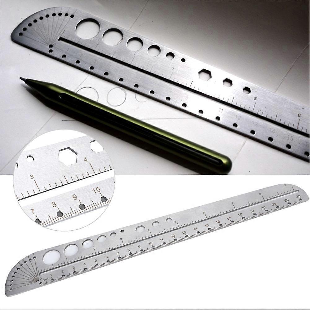 Multifunctional Stainless Steel Scale Ruler 30x6x0.2cm Measuring Tool