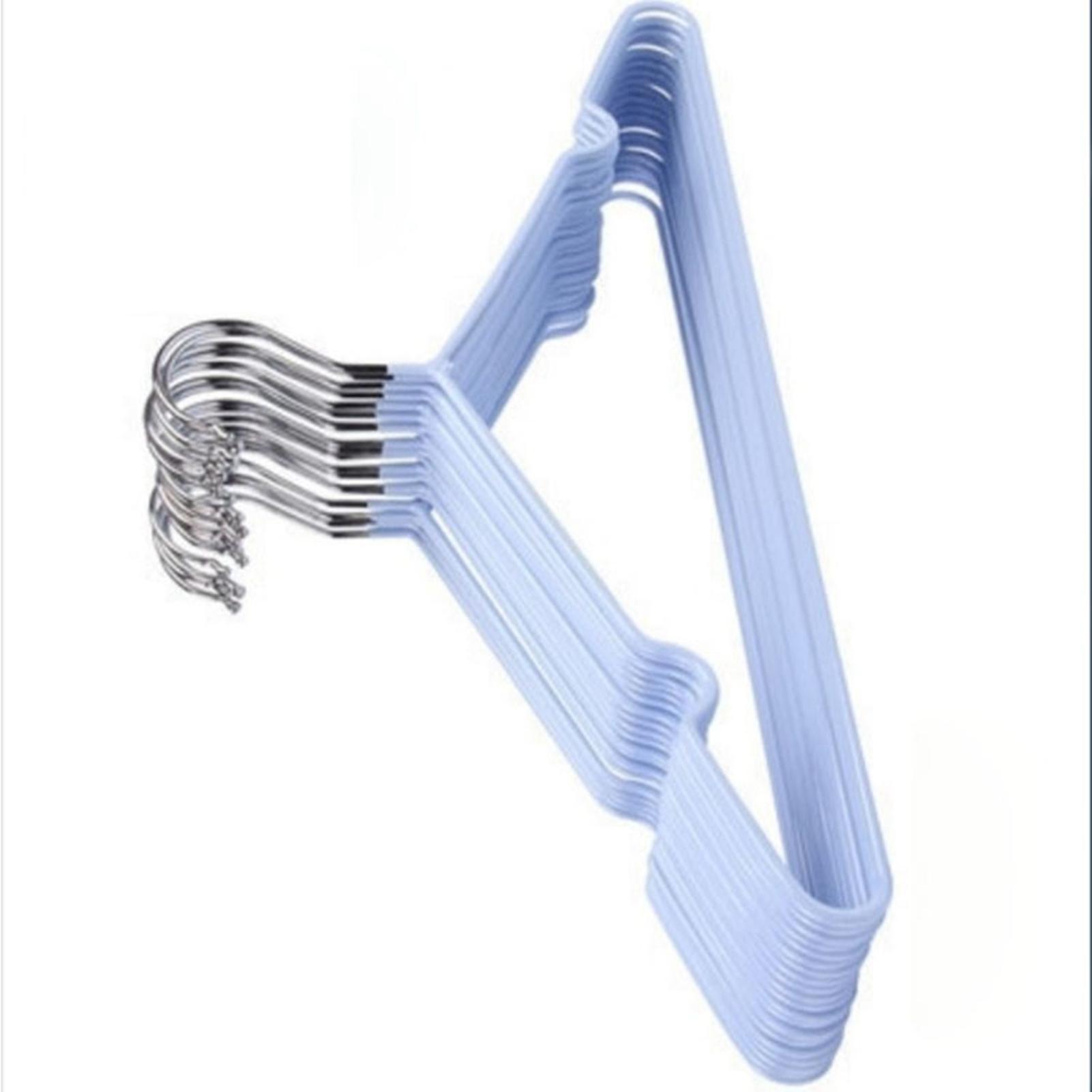 Clothes Hangers Prevent Slip Space Saving Heavy Duty Dry Wet Thick Clothes Hangers for Home Dormitory Blue 