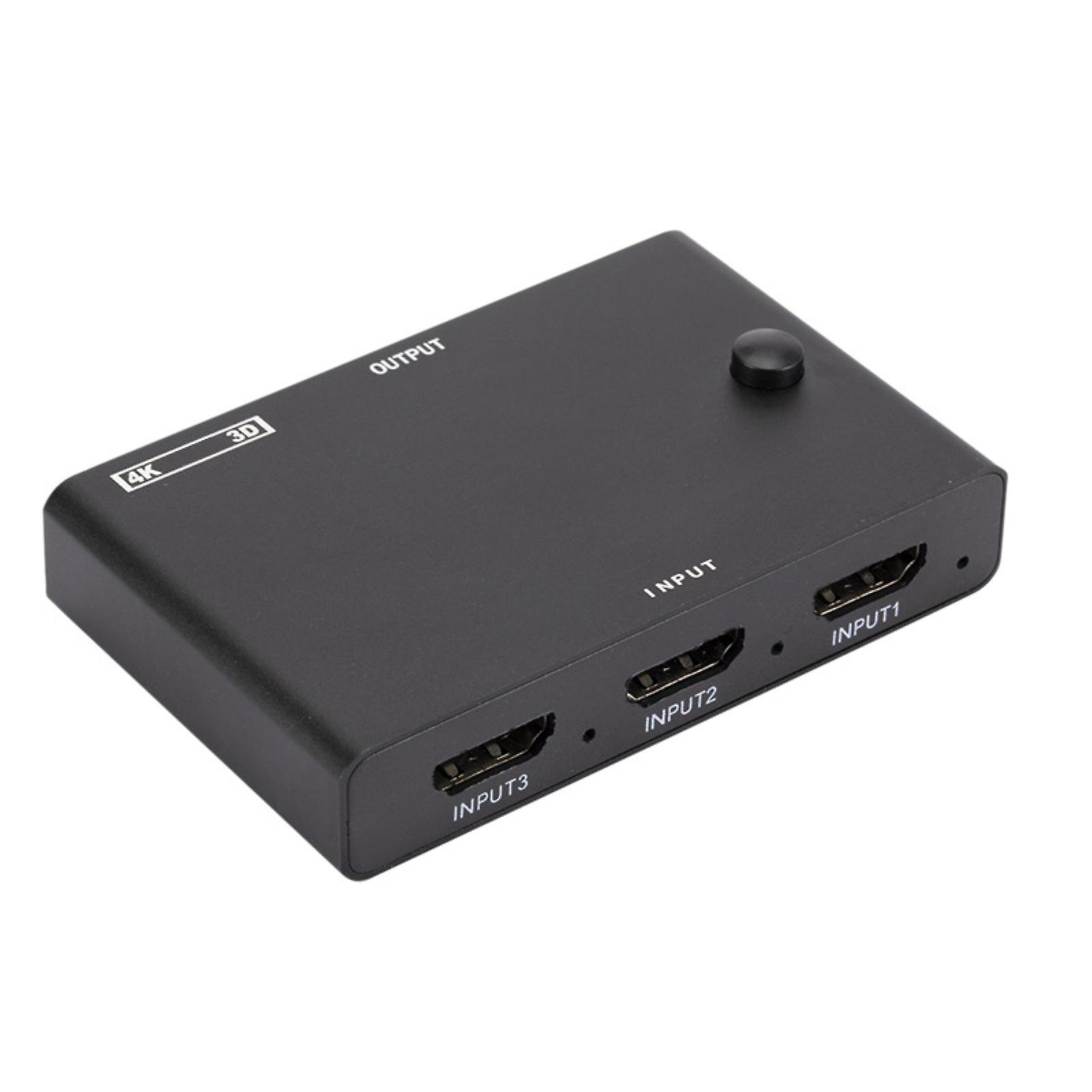 Video Switcher High Resolution Stable Output 4K x 2K 3 to 1 HDMI-compatible Video Splitter Adapter for Monitor
