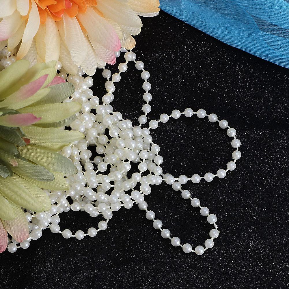10m Long Bead String ABS Imitation Bead Decorative String for Ornament Home DIY ToolBeige