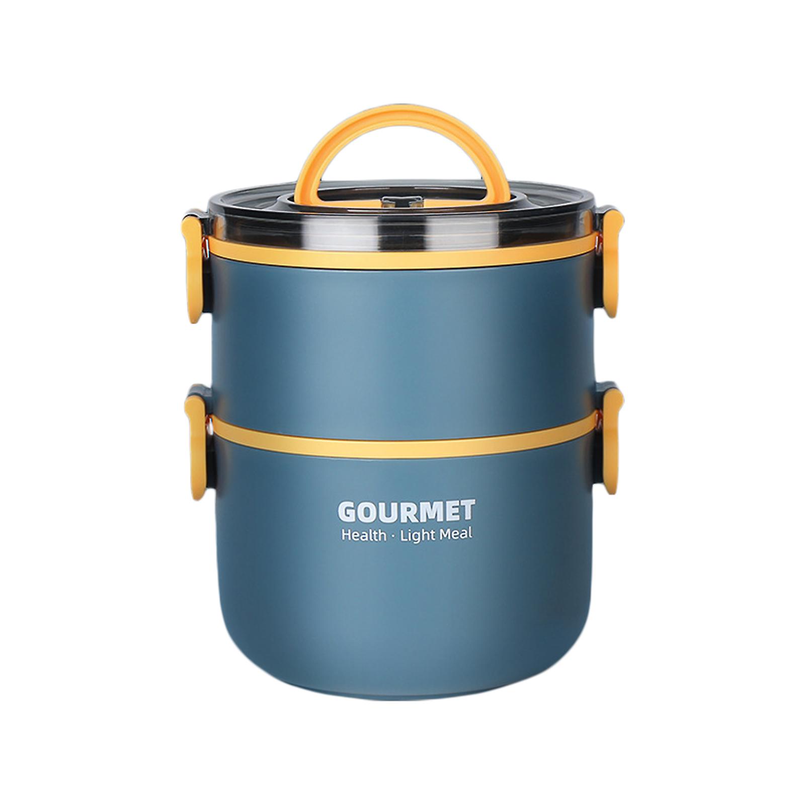 Insulated Lunch Box with Locking Tiers and Handle for Easy Transport, 1000ml Capacity, Leakproof and Thermal Stainless Steel Hot Food Container