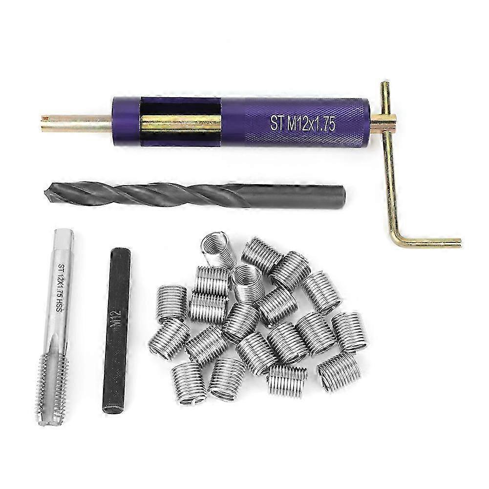 Lot de 20 inserts filetés hélicoïdaux en acier inoxydable M12 x 1,75 x 2D