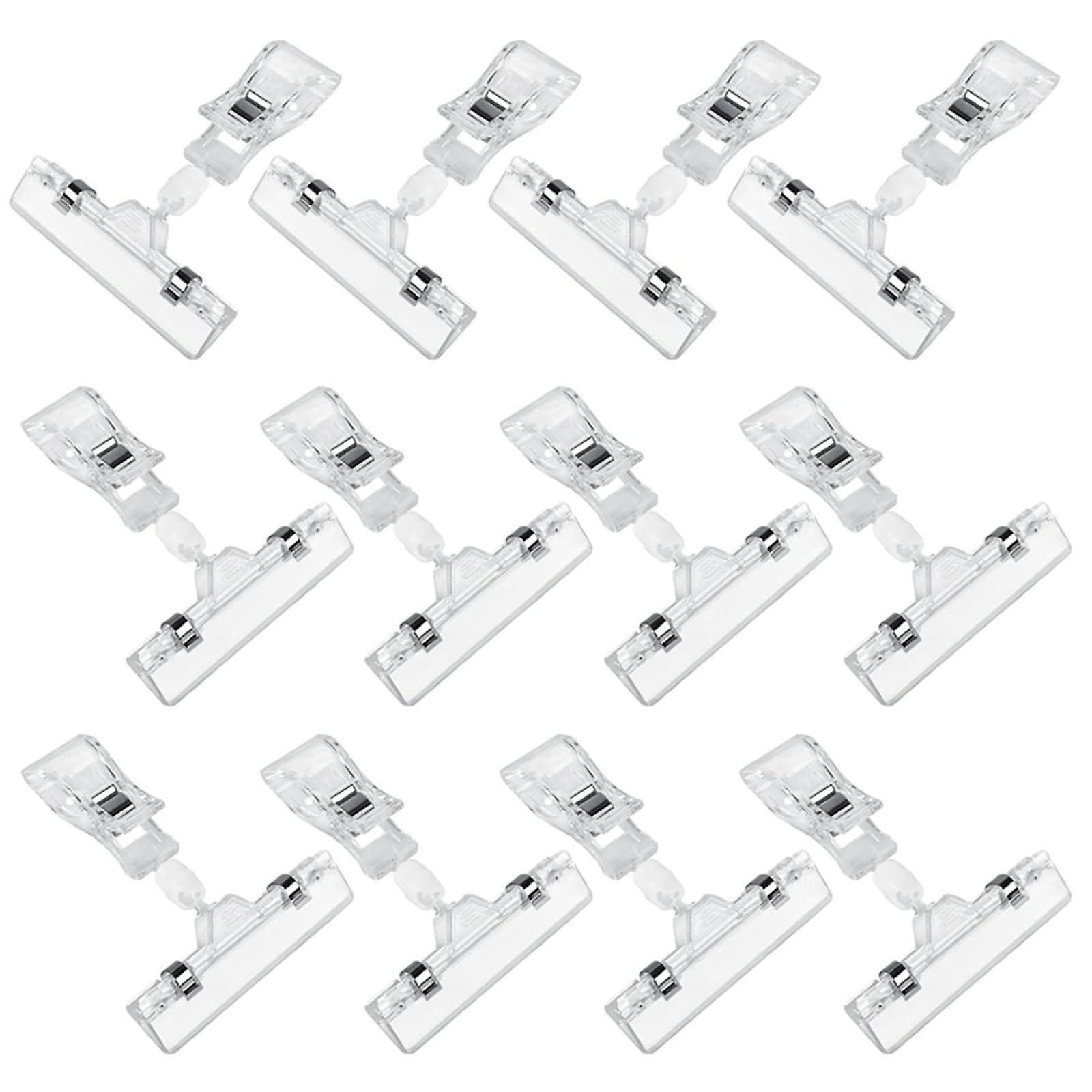 12Pcs Merchandise Sign Clips Clip on Tag Holder Stand for Supermarkets Shelf
