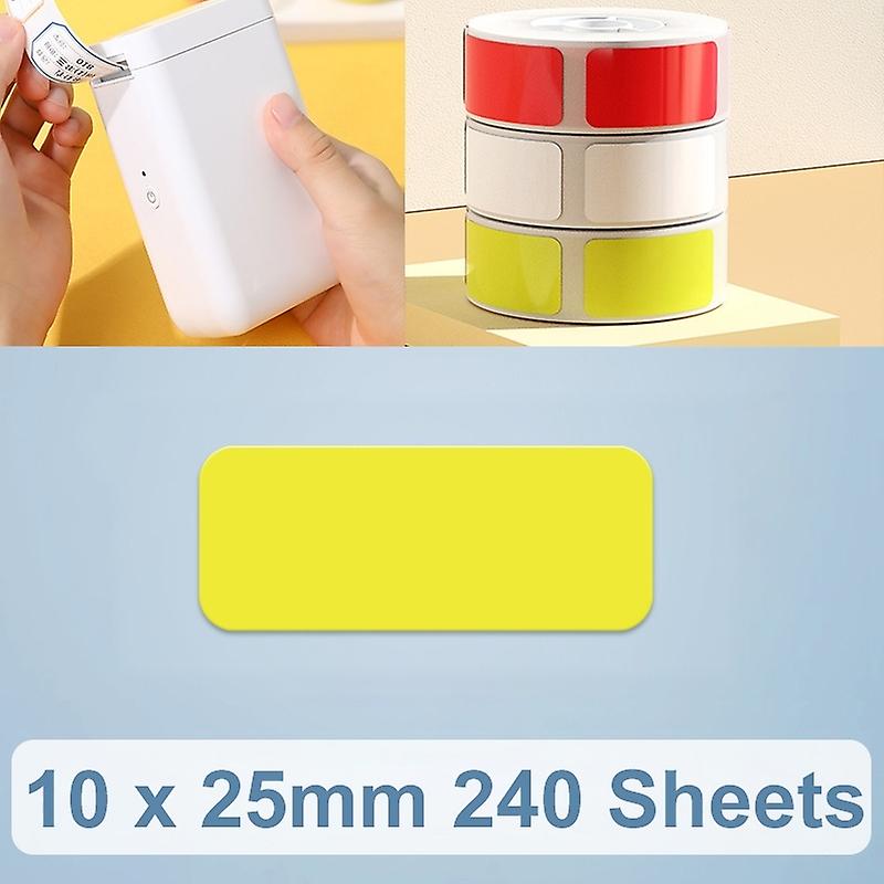 Thermal Paper Tag For NiiMbot D101 10 x 25mm 240 Sheets Yellow
