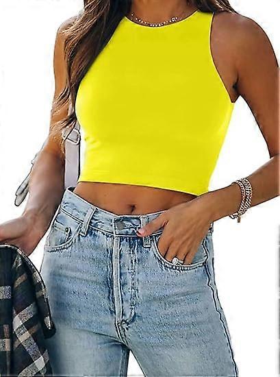 Camisetas ombligueras sin mangas y con espalda cruzada
