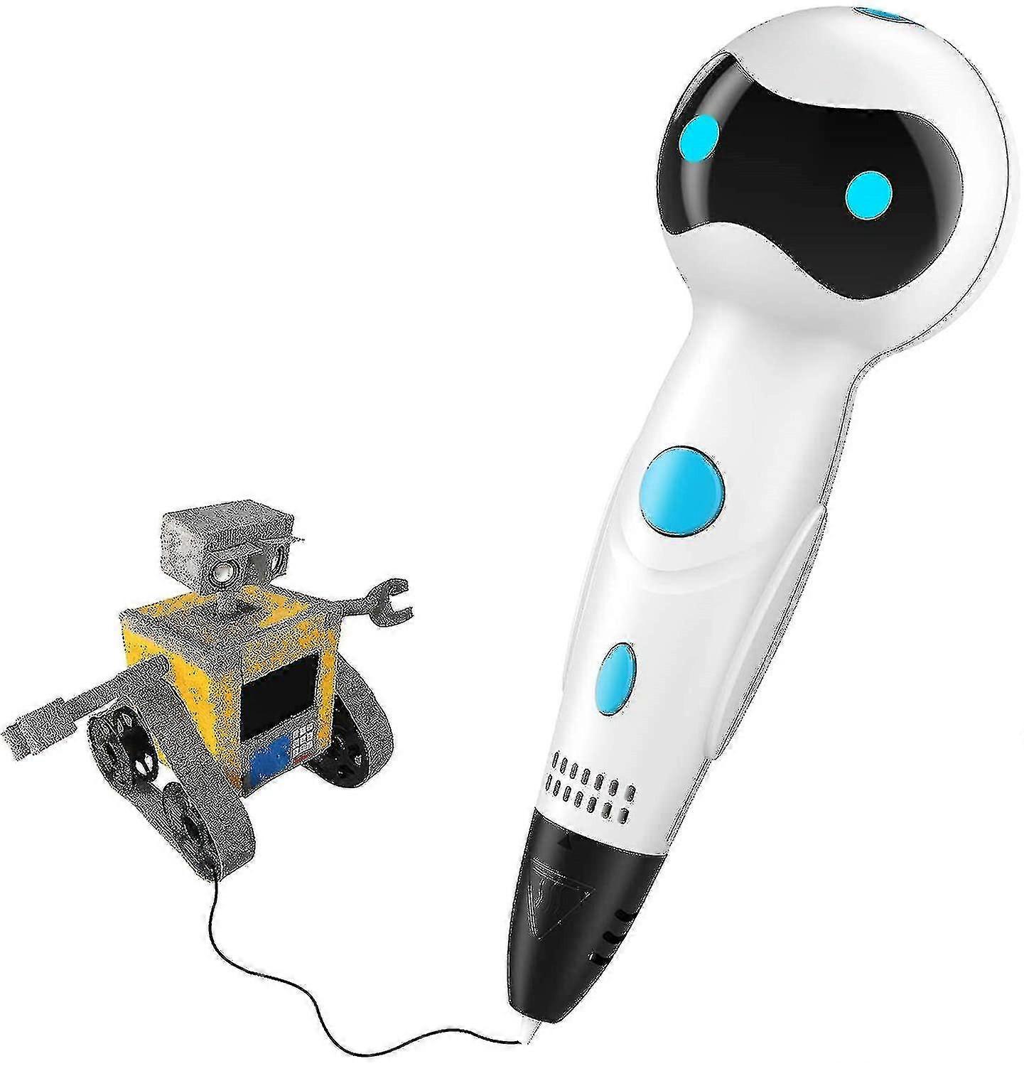 3D القلم، أول روبوت 3D الرسم الطباعة طابعة القلم مع مطالبات صوت بلا خيوط إعادة تعبئة التغذية التلقائية، أفضل عيد ميلاد