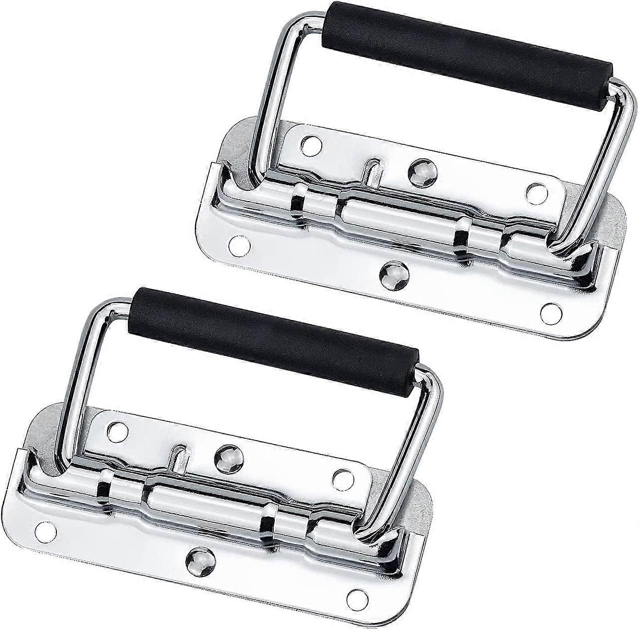 Handle, Metal Door Puller Handle, Spring Folding Handle, Metal Trunk Handle(2pcs)