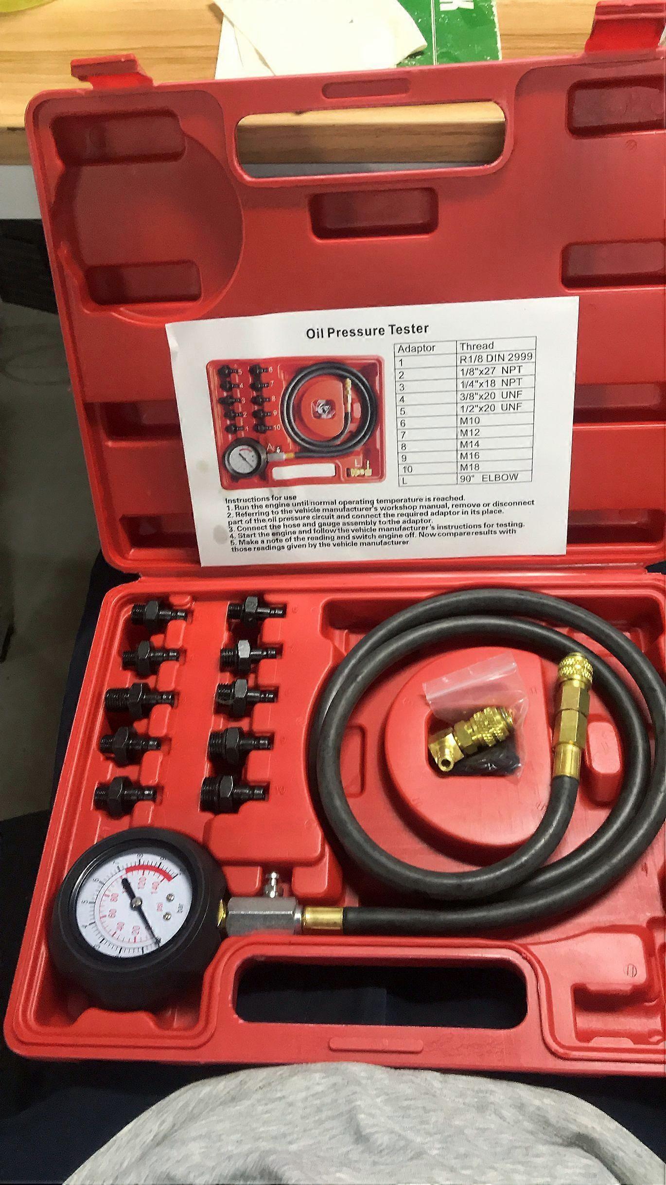 12Pcs Universal Car Oil Pressure Guage System Engine Compression Tester Tool E2U420