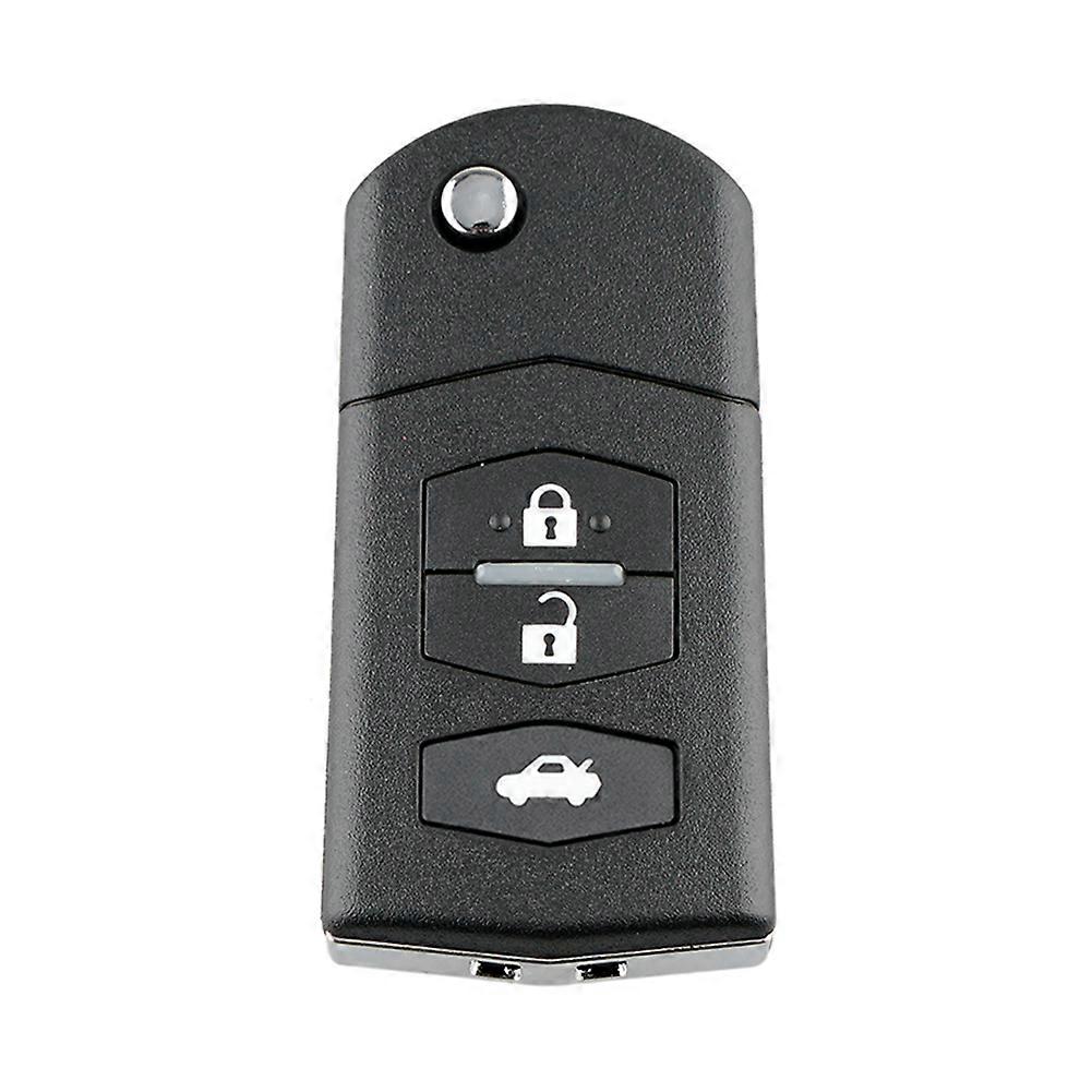 3 Buttons Car Remote Flip Folding Key Shell Case Blank Replacement for Mazda