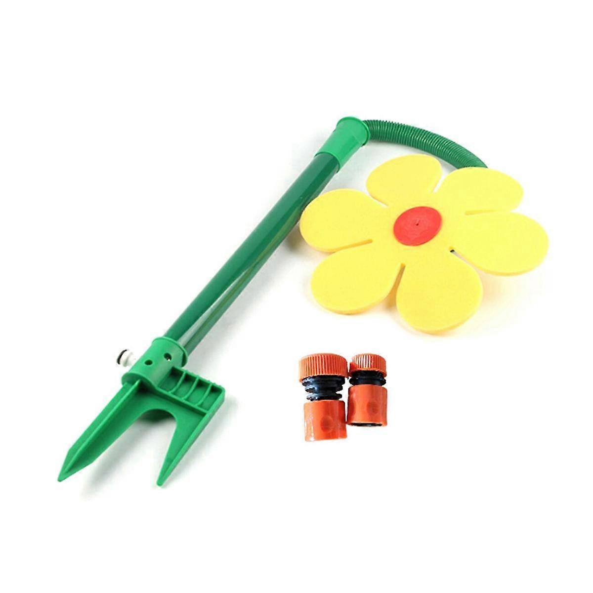 散水スプリンクラー花の形クレイジースピンスプリンクラー720庭の芝生散水灌漑ツールイエローのための回転水