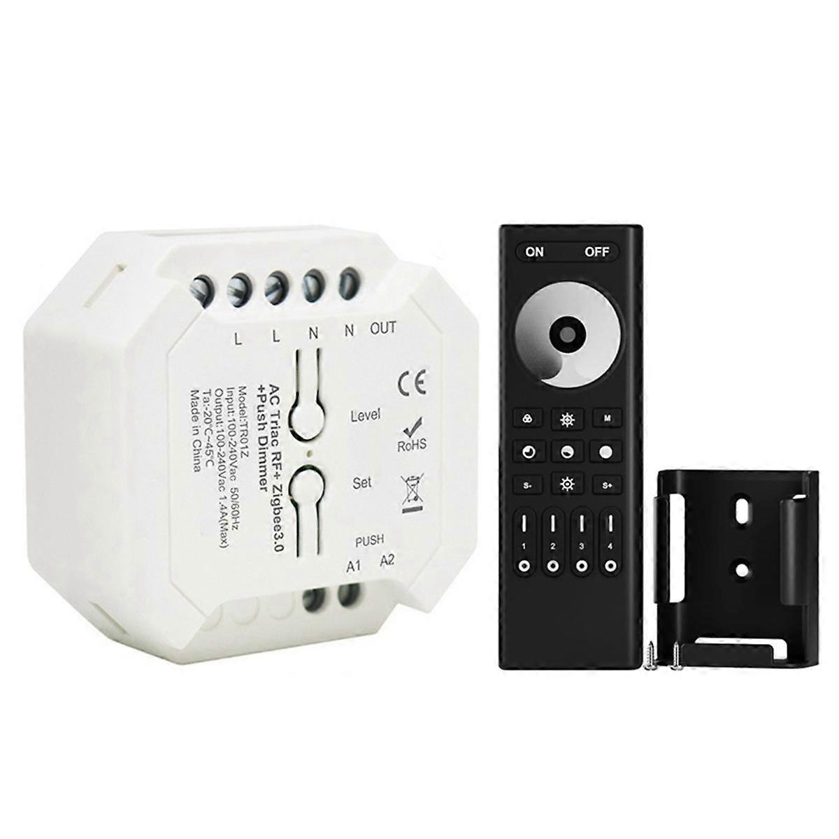 Tuya ZigBee Triac Dimmer LED-kontroller Smart dimmer för dimbara LED-lampor Stöder Smart APP RF-fjärrkontroll B