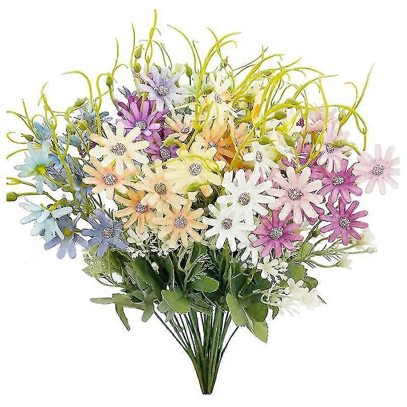 6pcsシルクの花屋外多色偽のデイジーガーデンデコ