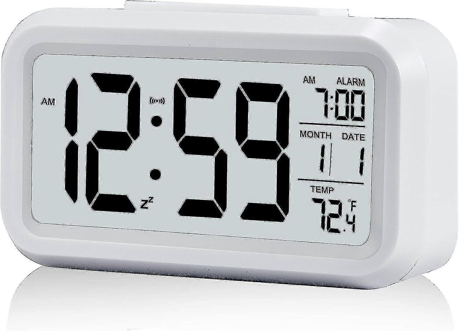 Alarm Clock,small Digital Alarm Clock,5.1 Lcd Display With Snooze Date Calendar,temperature Alarm Display,bedside Easy To Install (white)