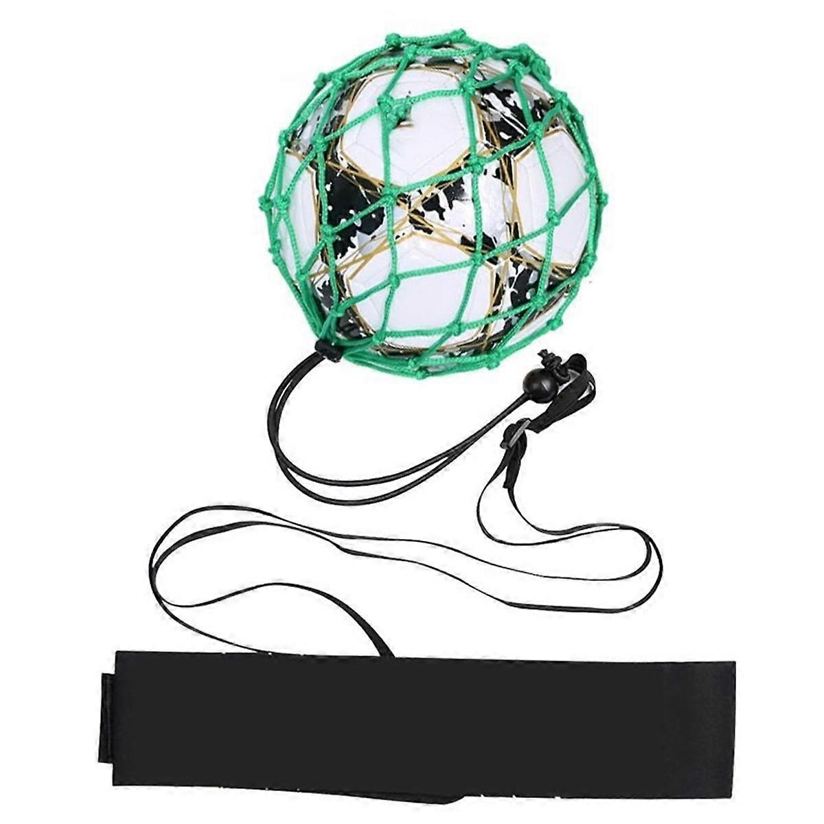 Green Portable Ball Bag, Football Ball Net Bag, Bold Encryption + Belt