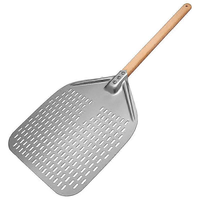Perforated Pizza Peel,Professional Anodized Aluminum Pizza Peels, Rectangular Pizza Turning Spatula