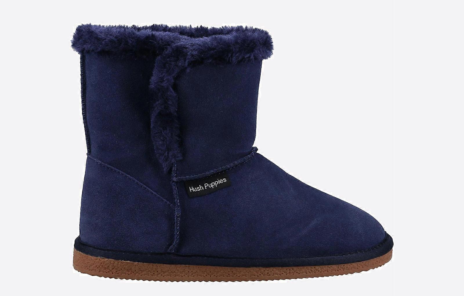 Hush Puppies Ashleigh Memory Foam Slipper Boots Navy