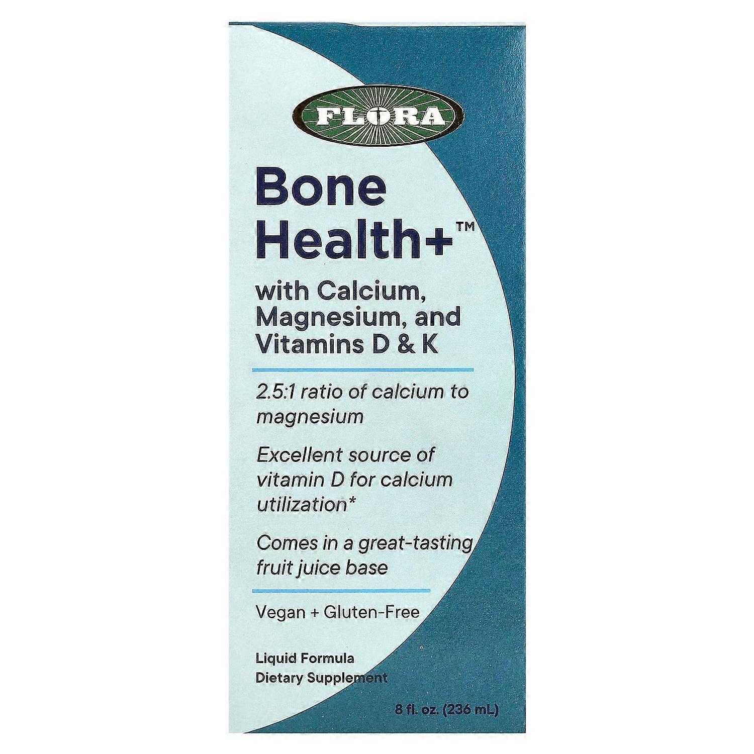 Flora, Bone Health+‚Ñ¢ with Calcium, Magnesium, and Vitamins D & K, 8 fl oz (236 ml)