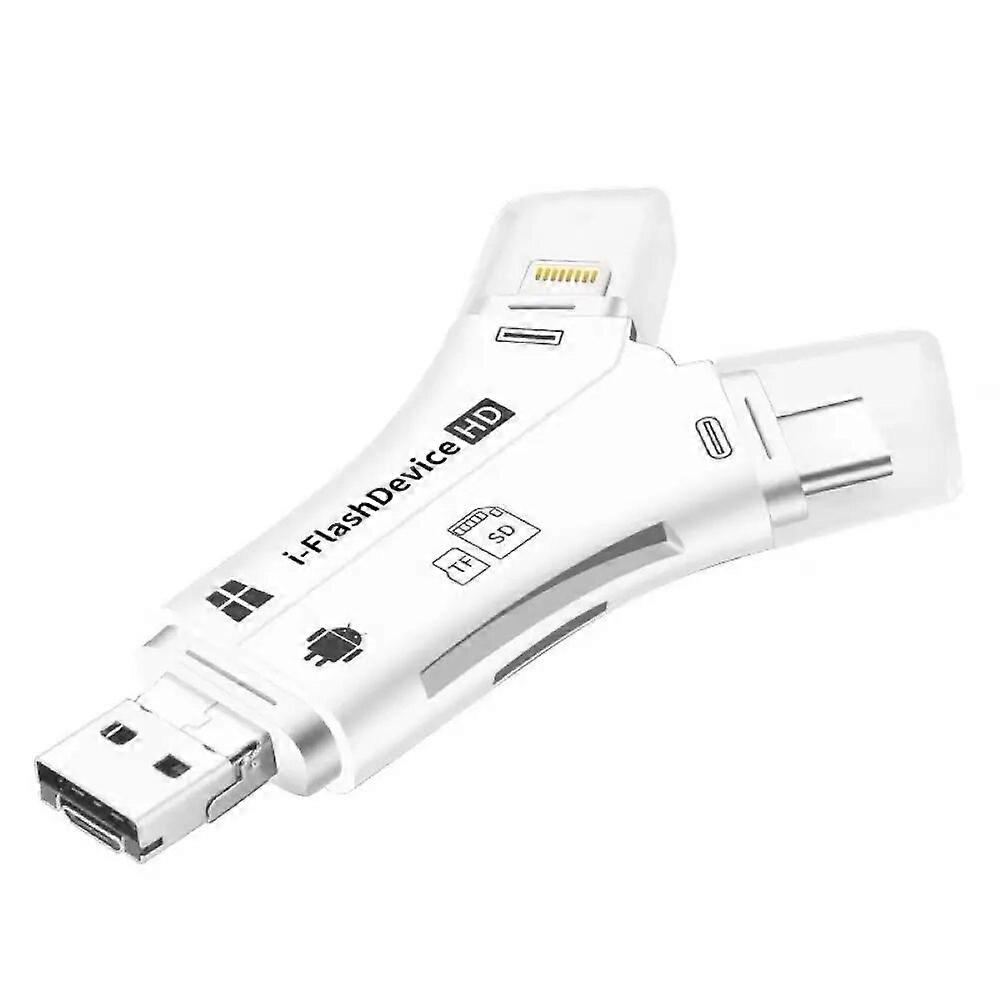 4 in 1 i Flash Drive USB Micro SD&TF Card Reader Adapter Data Transfer for iPhone iPad Macbook Android Camera