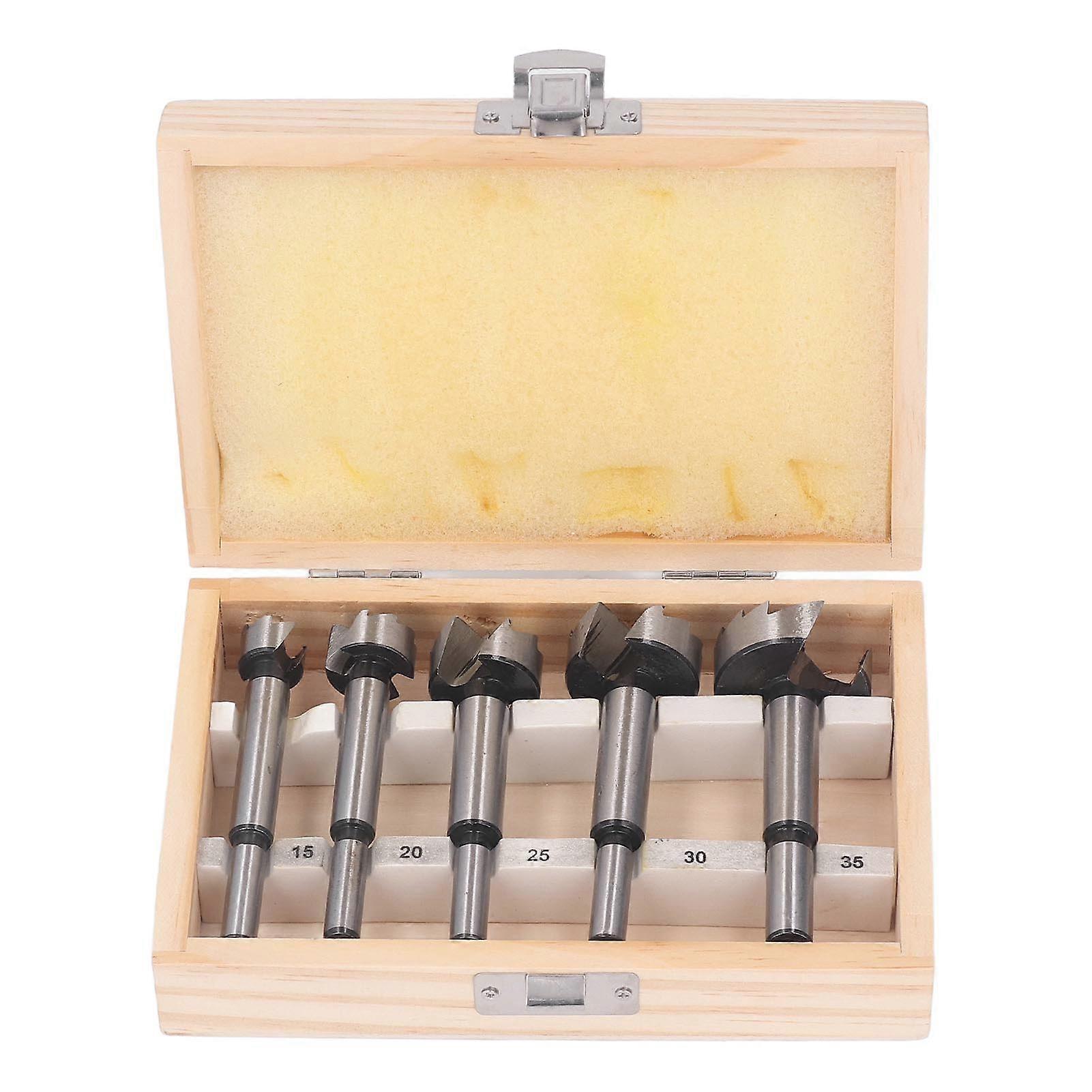 5pcs Forstner Bit Set Professional Multitooth Flat Wing Drill Bits for Woodworking Hole Saw Punching